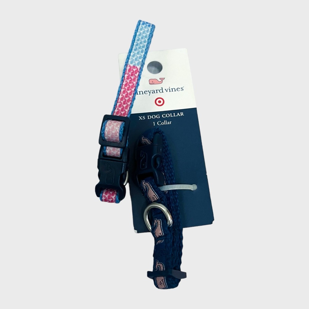 Vineyard Vines Pink and Blue Patterned Dog Collar